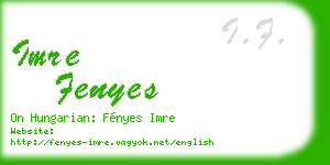 imre fenyes business card